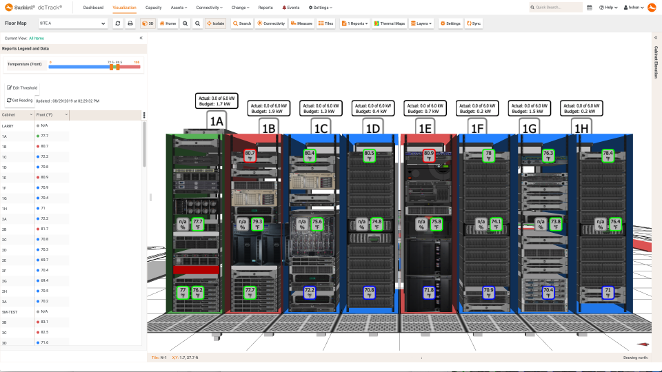 screenshot of Sunbird DCIM